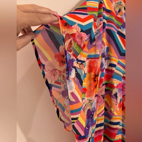 Johnny Was EUC Summer Stripes Maxi Kaftan dress - Picture 7 of 12